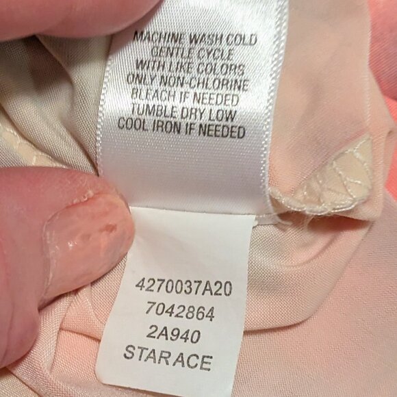 One World Live And Let Live Top pink Size Small Soft Blouse lace flutter sleeves - Picture 5 of 9